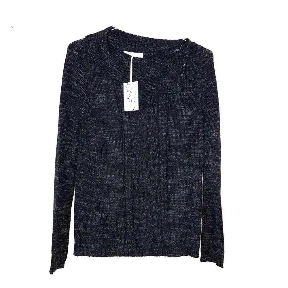 Women's Carolyn Taylor Split Neck Pullover w/ Front Cable - Picture 1 of 7